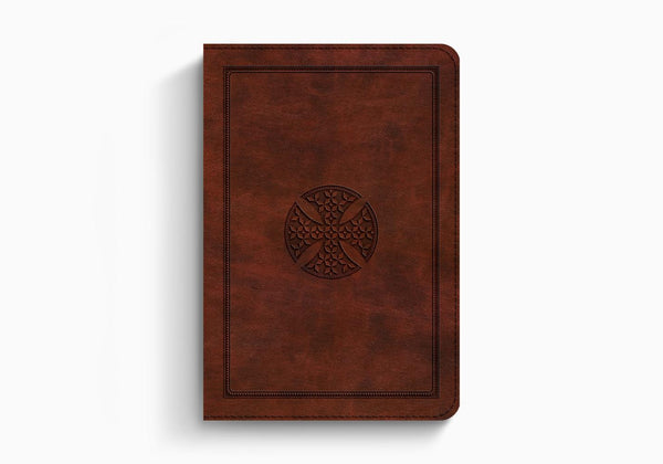 ESV Large Print Compact Bible, Trutone, Brown Mosaic Cross