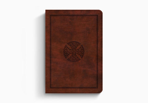 ESV Large Print Compact Bible, Trutone, Brown Mosaic Cross