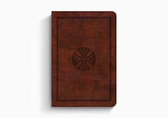 ESV Large Print Compact Bible, Trutone, Brown Mosaic Cross