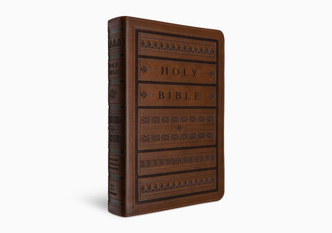ESV Large Print Compact Bible, Brown, Engraved Mantel Design