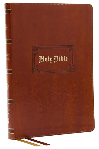 KJV Holy Bible, Giant Print Thinline, Tan Leathersoft