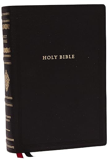 KJV Reference Bible, wide-margin, black, Genuine Leather