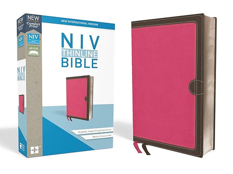 NIV, Thinline Bible, Leathersoft, Pink-Chocolate