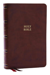NKJV Single-Column Reference Bible, Brown Leathersoft,