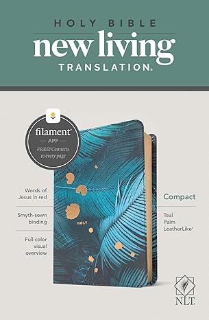 NLT Compact Bible, Teal, Palm