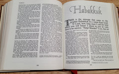 Each Bible Book opens with an artistic design of the first lines.